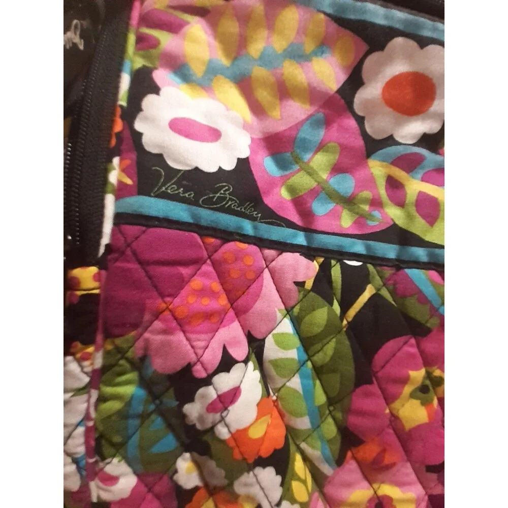 Vera Bradley Quilted Floral Backpack Multicolor Zip Adjustable Straps Top Handle